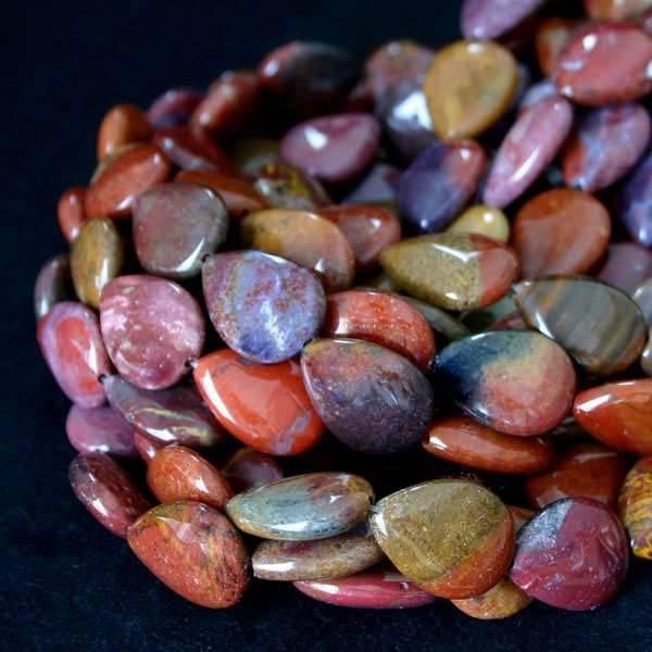 Cherry Tree Beads Red Ocean Jasper 15x20mm Teardrops - 16 inch strand 