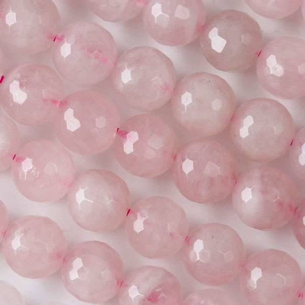 Rose Quartz 10mm Faceted Rounds - 16 inch strand