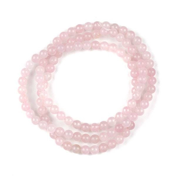 Rose Quartz 6mm Mala Round Beads - 29 inch strand
