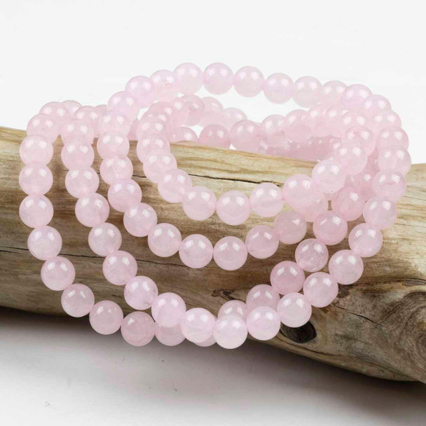 Cherry Tree Beads Rose Quartz 8mm Mala Round Beads - 115 beads per strand 