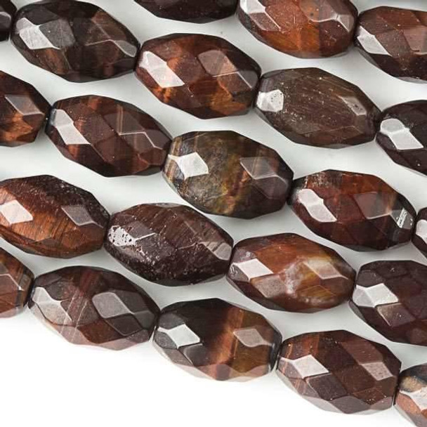 Cherry Tree Beads Red Tigereye Faceted 8x12mm Rice Beads - approx. 8 inch strand, Set B 