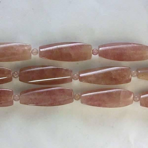 Cherry Tree Beads ruby quartz 12x32mm rectangle twists 