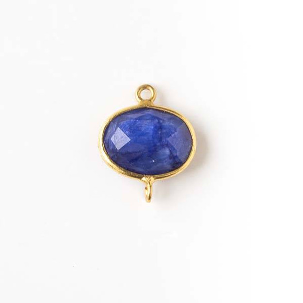 Sapphire 14x17mm Horizontal Oval Link with a Gold Plated Brass Bezel