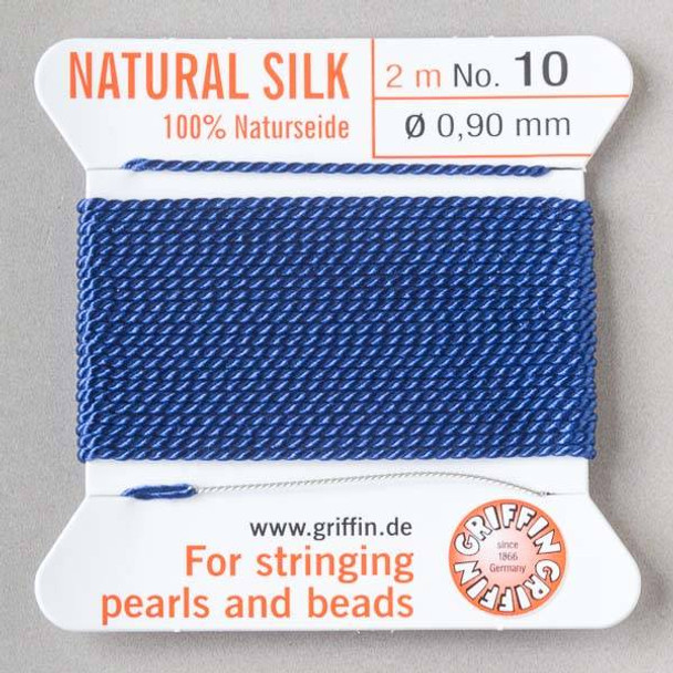 Griffin 100% Natural Silk Bead Cord - #10 (.90mm) Dark Blue