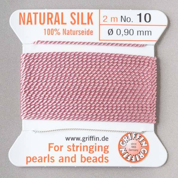 Griffin 100% Natural Silk Bead Cord - #10 (.90mm) Dark Pink