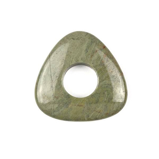 Silver Mist Jasper 40mm Triangle Donut Pendant