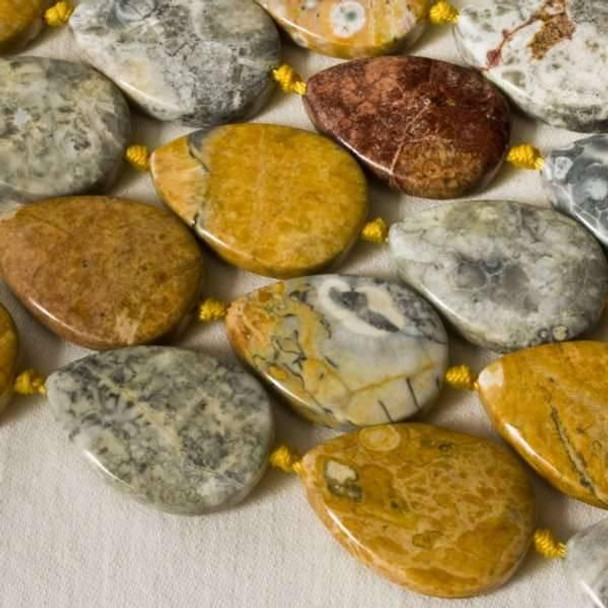 Cherry Tree Beads Sky Eye Jasper 18x25mm Knotted Teardrop 