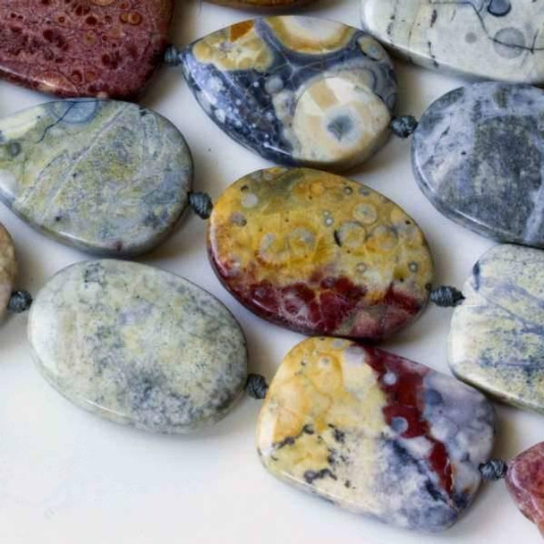 Cherry Tree Beads Sky Eye Jasper 18x25mm Alternating and Knotted Ovals, Rectangles, and Teardrops 