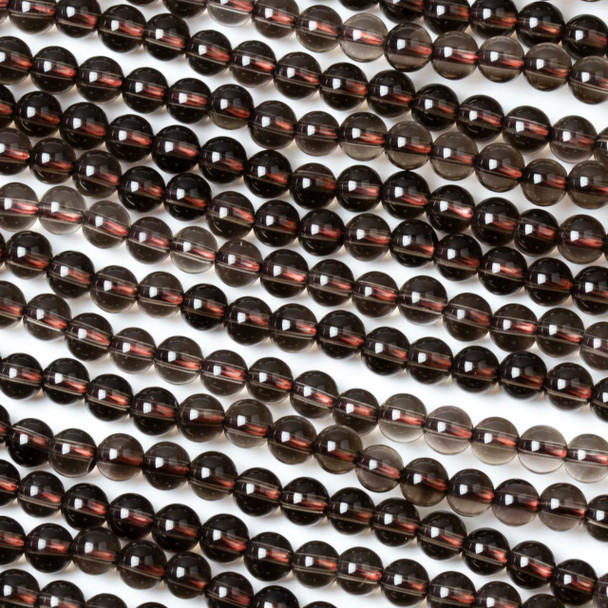 Smoky Quartz 4mm Round Beads - 15 inch strand