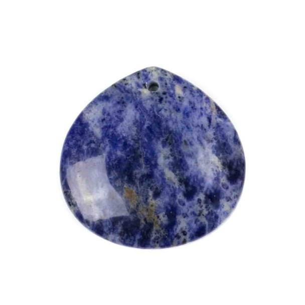 Sodalite 40mm Top Front to Back Drilled Almond Pendant with a Flat Back - 1 per bag