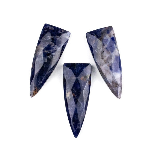 Sodalite 16x42mm Top Drilled Faceted Shield Pendant - 1 per bag