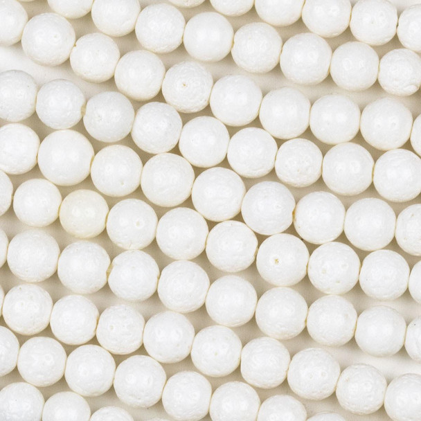 Cherry Tree Beads White Sponge Coral 8mm Round Beads - 16 inch strand  Cherry Tree Beads White Sponge Coral 8mm Round Beads - 16 inch strand