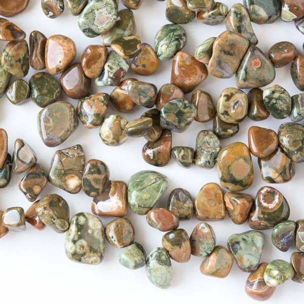 Special Rhyolite 6x10-10x14mm Irregular Top Drilled Nugget Beads - 16 inch strand