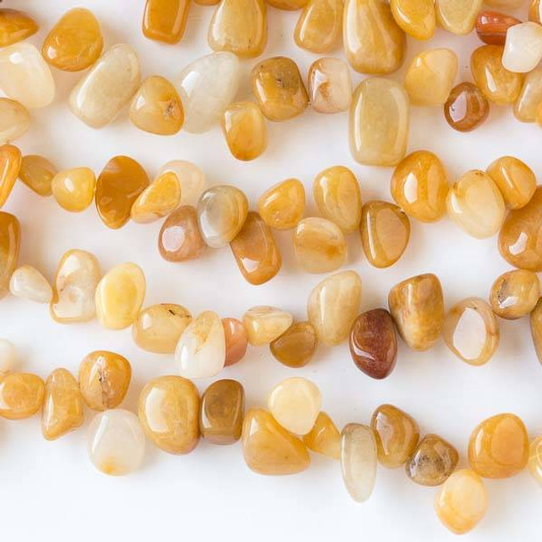 Special Yellow Calcite 6x10-10x14mm Irregular Top Drilled Nugget Beads - 16 inch strand