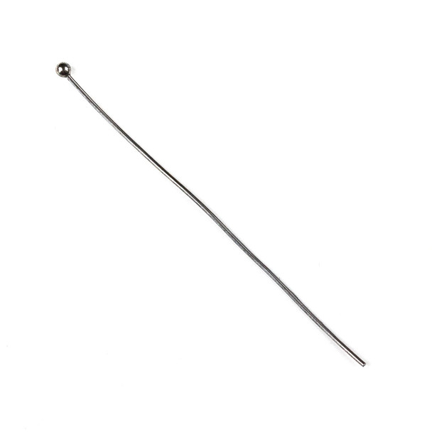 Natural Stainless Steel 2 inch, 22 gauge Headpins/Ballpins with 2mm Ball - 100 per bag