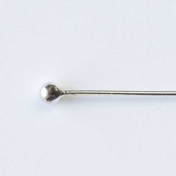 Sterling Silver 24 gauge, 2 inch Headpins/Ballpins with a 2mm ball - 10 per bag