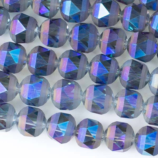 Crystal Orbits Matte 10mm Faceted Round Beads Translucent Lapis - Approx. 15.5 inch strand