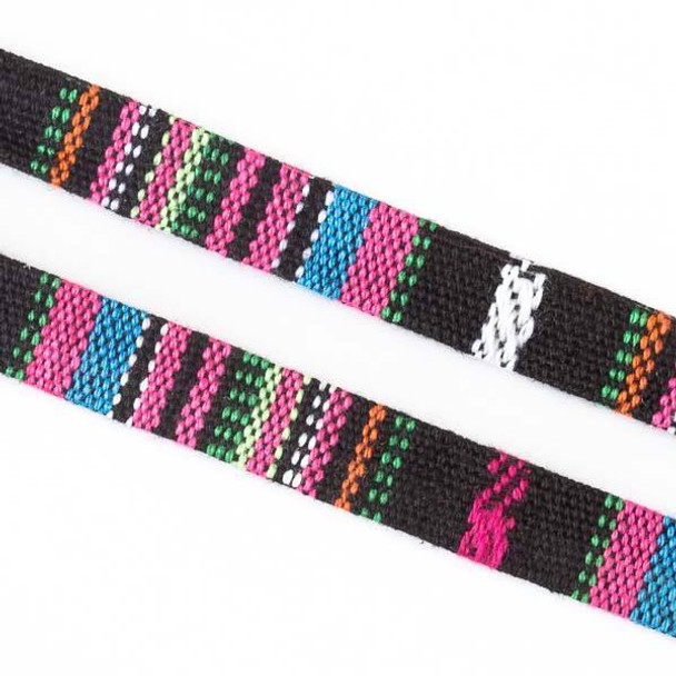Multicolor Tribal Cord - 10mm Flat, 3 yards #SY14