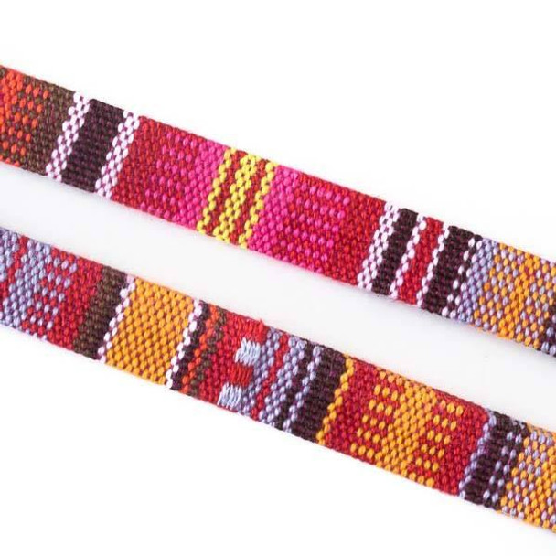 Cherry Tree Beads Multicolor Tribal Cord - 10mm Flat, 3 yards #SY16 