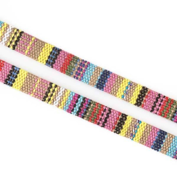Cherry Tree Beads Multicolor Tribal Cord - 10mm Flat, 3 yards #SY21 
