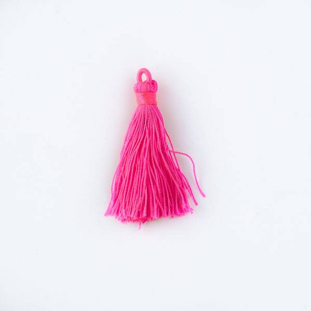 Neon Pink 1.5" Nylon Tassels - 2 per bag