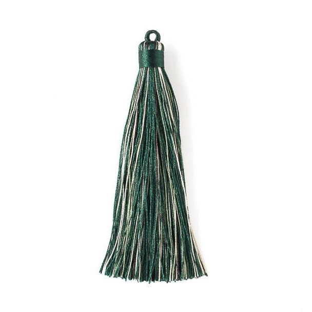 Multicolor Emerald Green 4" Nylon Tassels - 2 per bag