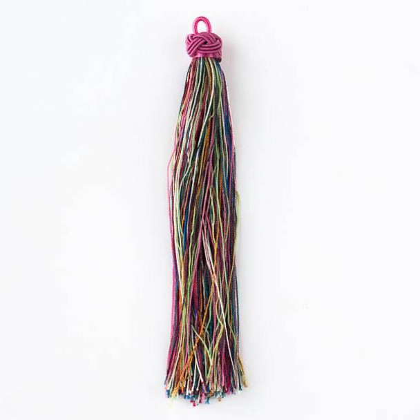 Cherry Tree Beads Multicolor Classic Rainbow 5" Nylon Tassels - 2 per bag