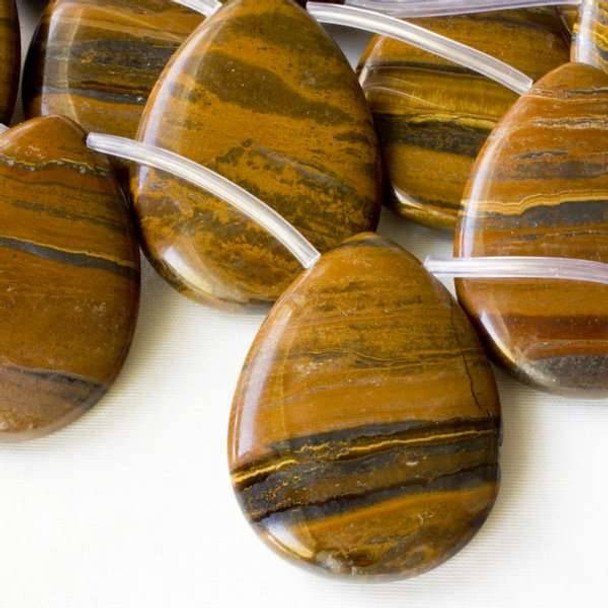 Tiger Iron Jasper 30x40mm Top Drilled Teardrop