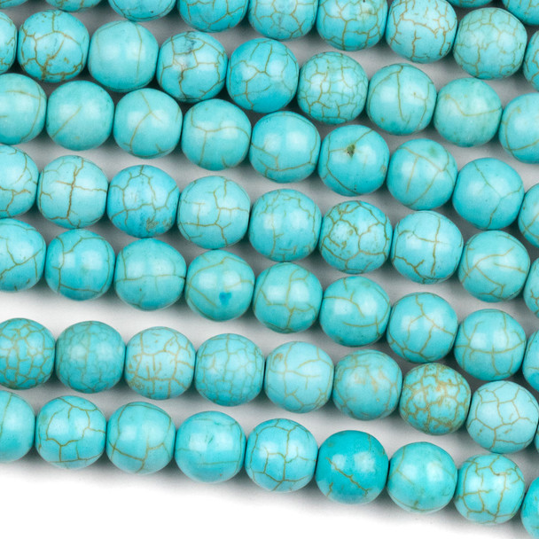 Turquoise Howlite 8mm Round Beads - 15.5 inch strand