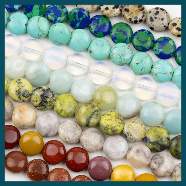 Cherry Tree Beads Gemstone 10mm Coin Beads - approx. 8 inch strand  Cherry Tree Beads Gemstone 10mm Coin Beads - approx. 8 inch strand