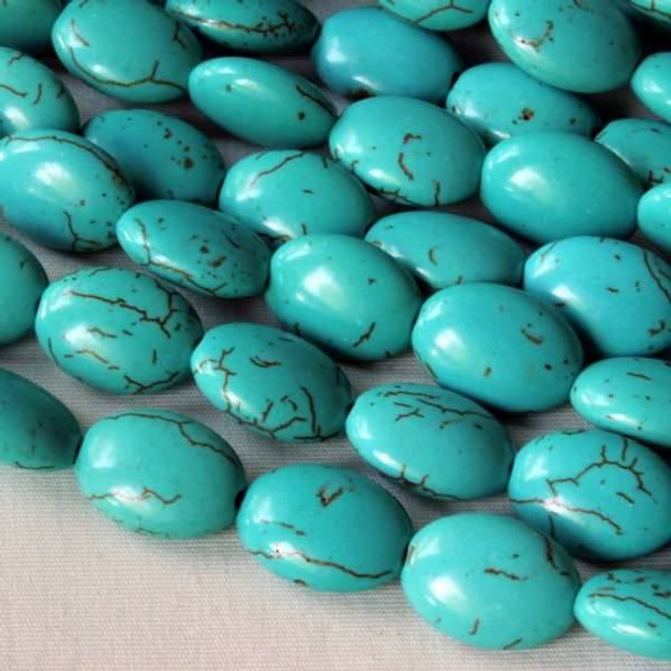 Turquoise Howlite 10x13mm Puff Oval