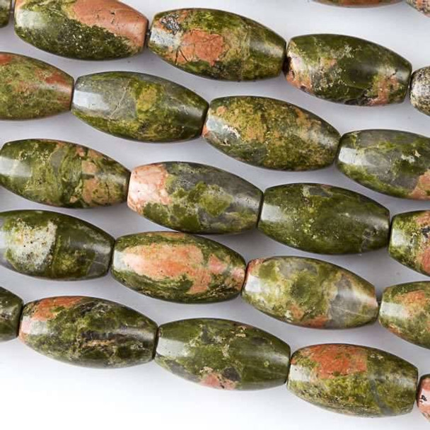 Unakite 7x14mm Rice Beads - approx. 8 inch strand, Set A