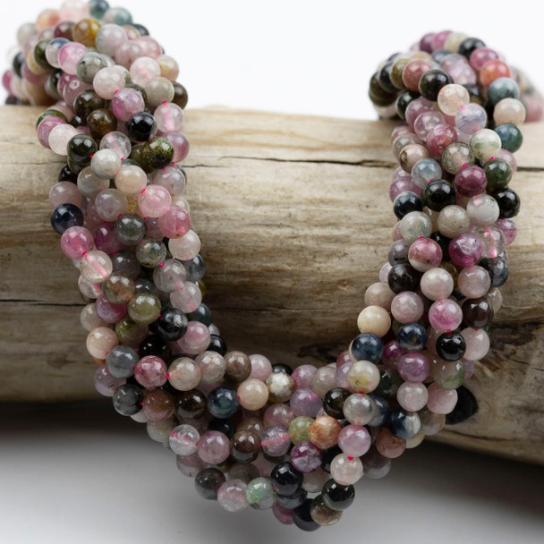 Cherry Tree Beads Rainbow Tourmaline 4.5mm Round Beads - 15 inch strand  Cherry Tree Beads Rainbow Tourmaline 4.5mm Round Beads - 15 inch strand