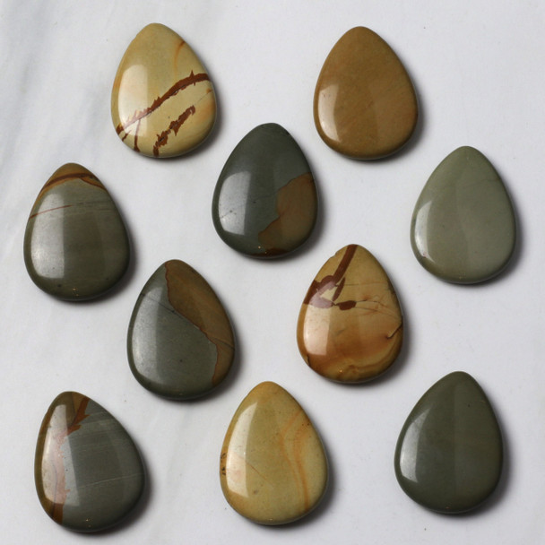 Wild Horse Picture Jasper 30x40mm Top Drilled Teardrop Pendant