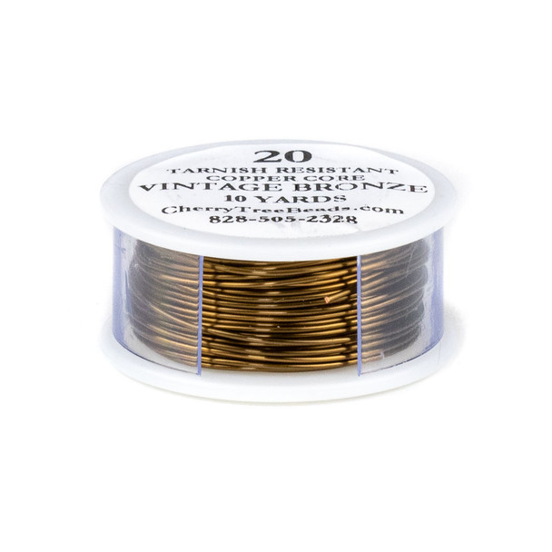 20 Gauge Coated Tarnish Resistant Vintage Bronze Plated Copper Wire on 10-Yard Spool