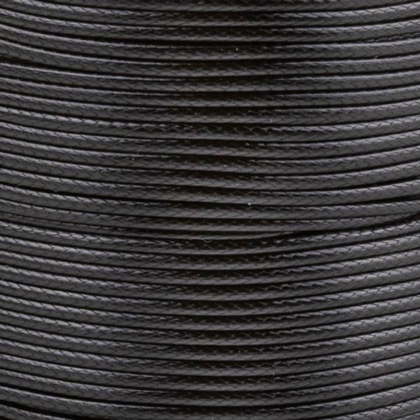 Waxed Polyester Cord - Black, 1mm, 25 yard spool