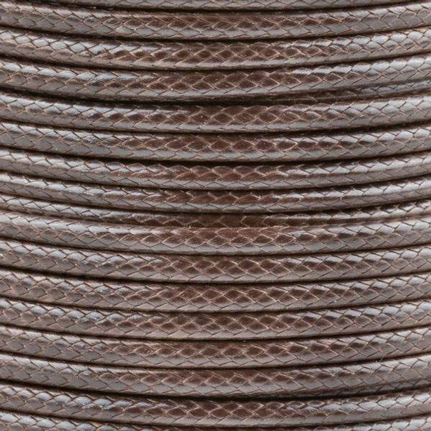 Waxed Polyester Cord - Dark Brown, 2mm, 25 yard spool