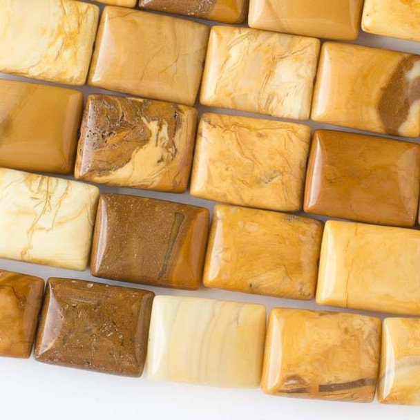 African Yellow Jasper 10x14mm Rectangle Beads - 8 inch strand