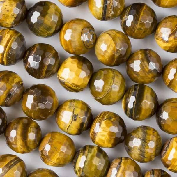 Cherry Tree Beads Yellow Tigereye 10mm Faceted Rounds - 16 inch strands 
