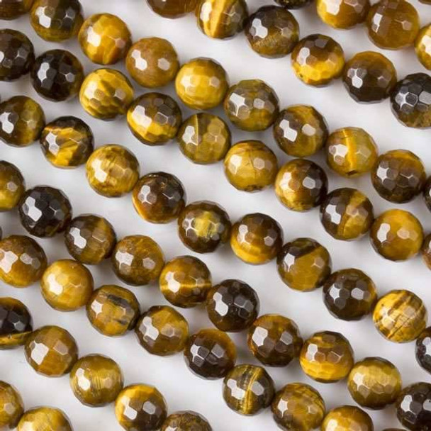 Yellow Tigereye 6mm Faceted Rounds - 16 inch strands