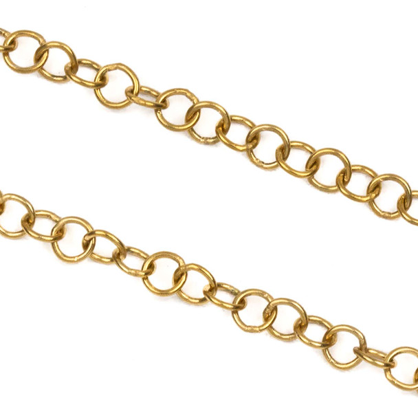 18k Gold Plated Stainless Steel 4mm Cable Chain - 10 meter spool, SS10g-sp