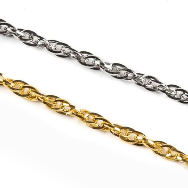 Cherry Tree Beads Stainless Steel 3mm Rope Chain  Cherry Tree Beads Stainless Steel 3mm Rope Chain