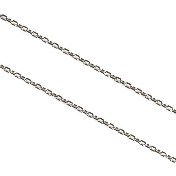 Natural Silver Stainless Steel 1mm Small Flat Cable Chain - 10 meter spool, SS01s-sp