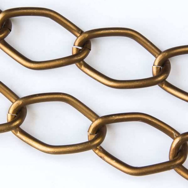 Vintage Copper Aluminum Chain with 19x31mm Twisted Open Diamond Shaped Links - chainK10605vc - 1 foot
