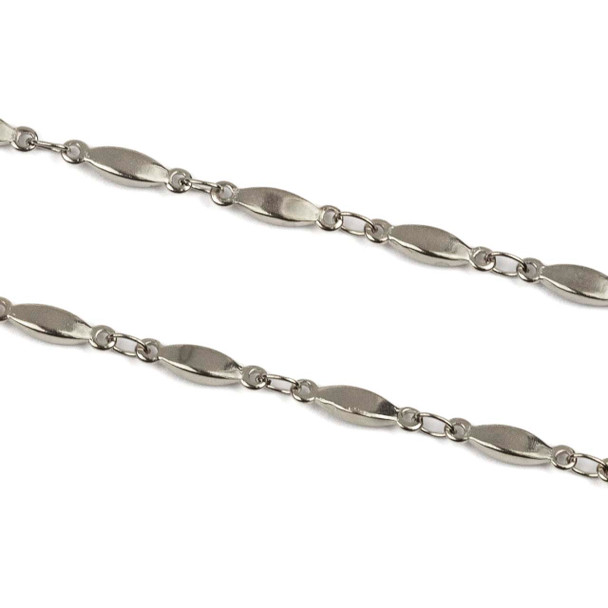 Stainless Steel Chain with 2.5x3.5mm Small Oval Links alternating with 2.5x10.5mm Bar Links