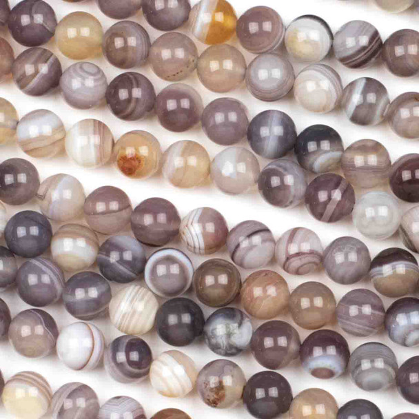 Botswana Agate 8mm Round Beads - 15 inch strand
