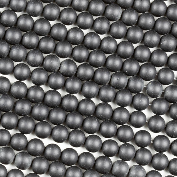 Cherry Tree Beads Matte Black Agate 8mm Round Beads - 15 inch strand 