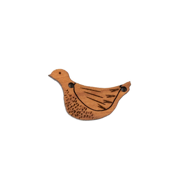 Handmade Wooden 16x30mm Small Partridge Focal - 1 per bag