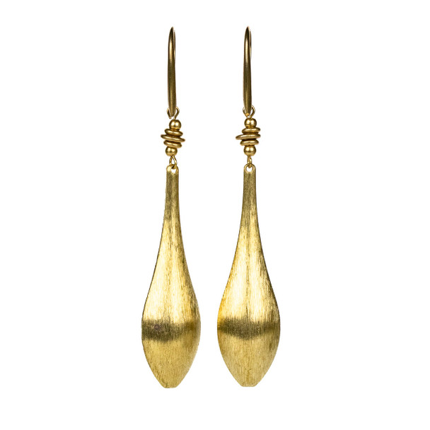 Raw Brass Pendulum Earrings - #15