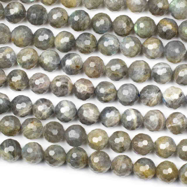 Blue Labradorite 10mm Faceted Round Beads - 15 inch strand